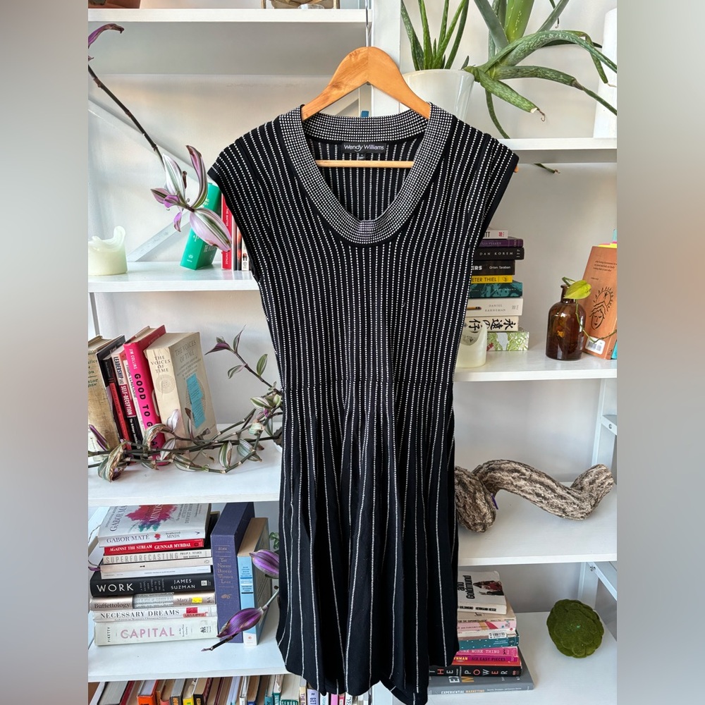 Wendy Williams Athletic Pickle Ball Lounge Black Knit Dress S